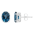 8x6mm Oval London Blue Topaz Rhodium Over Sterling Silver Stud Earrings