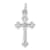 Rhodium Over 14K White Gold Small Diamond Budded Cross Pendant