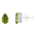 8x5mm Pear Shape Peridot Rhodium Over Sterling Silver Stud Earrings