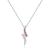 Round Ruby and White Sapphire Sterling Silver Pendant With Chain