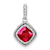 Rhodium Over 10k White Gold Beaded 0.45 cttw Cushion Ruby and 0.12 cttw
Diamond Pendant