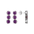 Purple Cubic Zirconia Platinum Over Silver February Birthstone Earrings 7.98ctw