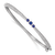 Rhodium Over 14K White Gold Lab Grown Diamond and Lab Created Blue
Sapphire Bangle 1.18ctw