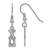 Rhodium Over Sterling Silver LogoArt Chi Omega Small Dangle Earrings