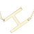Sideways Initial H Necklace In Solid 14K Yellow Gold 18 Inch