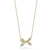 Sterling Statements 14K Yellow Gold Over Sterling Silver CZ Bow Necklace