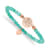 Rose Stainless Steel Polished Tree of Life Mint Jade Stretch Bracelet