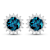1.60ctw 14K White Gold London Blue Topaz  Topaz and White Diamond Halo Earrings