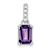 Rhodium Over 10k White Gold 1.1 ctw Amethyst and Accent Diamond Pendant