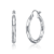 Twisted Hoop Earrings In White Rhodium Over Brass