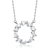 Initial O Mixed Cut CZ Pendant Necklace In Sterling Silver 18 Inch