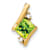 10k Yellow Gold 0.63 ctw Cushion Peridot and Diamond Chain Slide Pendant