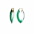 14K Yellow Gold Over Sterling Silver Painted Marquise Hoops in Green