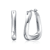 Wavy Twisted Hoop Earrings In White Rhodium Over Brass