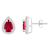 7x5mm Pear Shape Created Ruby And Created White Sapphire 10k White Gold
Halo Stud Earrings