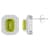 8x6mm Emerald Cut Peridot And White Topaz Accent Rhodium Over Sterling
Silver Double Halo Earrings