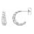 14K White Gold Rope Design J-Hoop Earrings
