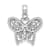 Rhodium Over 10K White Gold Polished and Textured Butterfly Charm