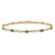 10k Yellow Gold Diamond and Oval Green Emerald Bracelet