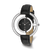 Ladies Charles Hubert Chrome-finish Black Dial Modern Circle Watch