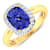 2.24ctw Violet Tanzanite and Diamond 14K Yellow Gold Halo Ring
