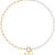 14K Gold Over Brass Initial Pearl Simulant Link Chain Necklace Letter W