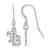 Rhodium Over Sterling Silver MLB LogoArt Tampa Bay Rays Dangle Earrings