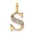 14K Yellow Gold Diamond Letter S Initial Pendant