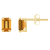 6x4mm Emerald Cut Citrine 10k Yellow Gold Stud Earrings