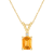 7x5mm Emerald Cut Citrine with Diamond Accent 14k Yellow Gold Pendant
With Chain