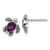 Rhodium Over Sterling Silver Antiqued Crystal February Birthstone Turtle Earrings