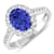 1.8ctw Violet Tanzanite and Diamond 14K White Gold Halo Ring