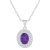 8x6mm Oval Amethyst And White Topaz Accent Rhodium Over Sterling Silver
Double Halo Pendant w/Chain