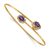 14k Yellow Gold and Rhodium Over 14k Yellow Gold Polished Diamond and
Amethyst Flexible Bangle.