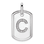 Rhodium Over 14k White GoldDiamond Initial C Dog Tag Charm