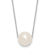 Freshwater Cultured Pearl Station Necklace In 10K White Gold 17 Inch