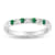 0.25ctw Emerald and Diamond Wedding Band Ring in 14k White Gold