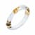 14K Yellow Gold Over Sterling Silver Thin Faceted Acrylic Bangle
Bracelet in White