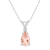 8x5mm Pear Shape Morganite with Diamond Accent 14k White Gold Pendant
With Chain