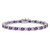 Rhodium Over 14k White Gold Oval Amethyst and Diamond Bracelet