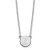 Rhodium Over Sterling Silver Tiny Circle Block Letter A Initial Necklace