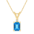 7x5mm Emerald Cut Blue Topaz with Diamond Accent 14k Yellow Gold Pendant
With Chain