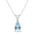 8x5mm Pear Shape Aquamarine with Diamond Accent 14k White Gold Pendant
With Chain