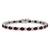 Rhodium Over 14k White Gold Oval Garnet and Diamond Bracelet