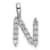 Rhodium Over 14K White Gold Lab Grown Diamond Letter N Initial Pendant
