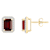 7x5mm Emerald Cut Garnet And Created White Sapphire 10k Yellow Gold Halo
Stud Earrings