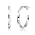 Bright Shine C-Hoop Earrings In White Rhodium Over Brass