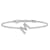 Rhodium Over 14k White Gold Diamond Sideways Letter M Bracelet