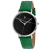 Christian Van Sant Women's Lotus Black Dial, Green Leather Strap Watch