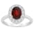 8x6mm Oval Garnet And White Topaz Accents Rhodium Over Sterling Silver
Halo Ring